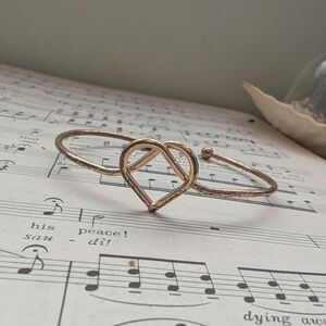 Gold Heart Bracelet Bangle